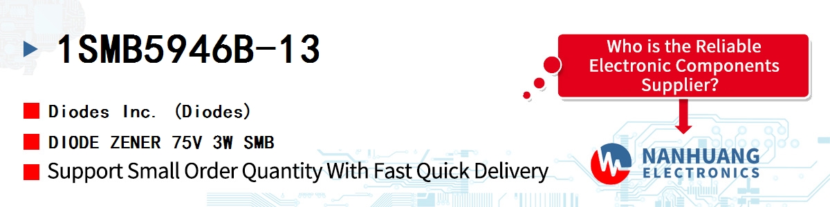 1SMB5946B-13 Diodes DIODE ZENER 75V 3W SMB