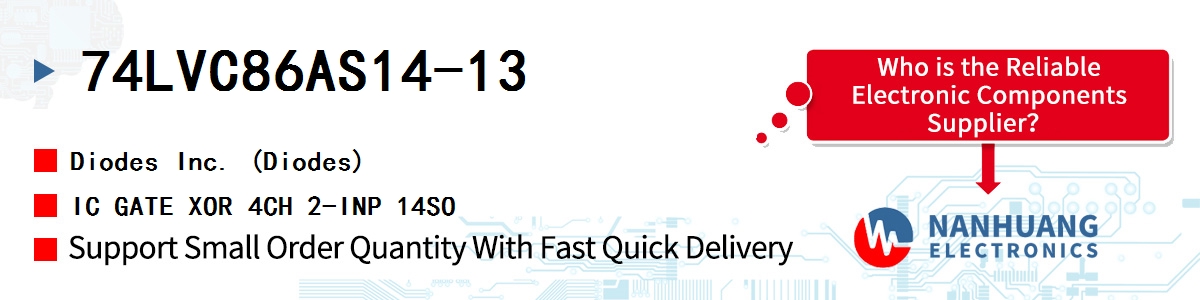 74LVC86AS14-13 Diodes IC GATE XOR 4CH 2-INP 14SO
