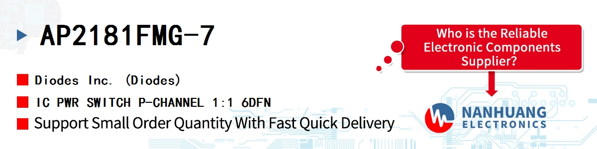 AP2181FMG-7 Diodes IC PWR SWITCH P-CHANNEL 1:1 6DFN