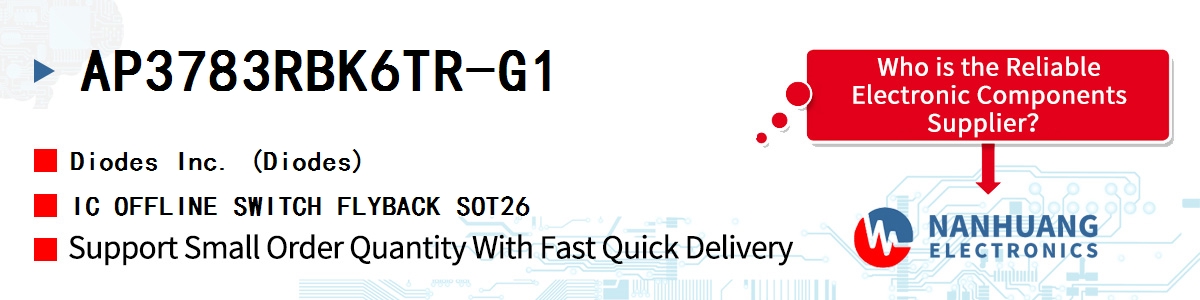 AP3783RBK6TR-G1 Diodes IC OFFLINE SWITCH FLYBACK SOT26