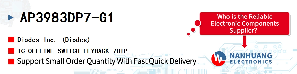 AP3983DP7-G1 Diodes IC OFFLINE SWITCH FLYBACK 7DIP