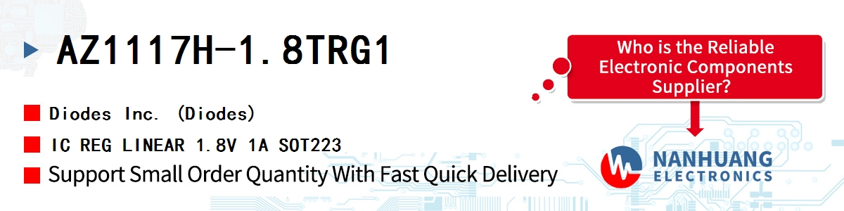 AZ1117H-1.8TRG1 Diodes IC REG LINEAR 1.8V 1A SOT223