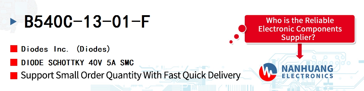 B540C-13-01-F Diodes DIODE SCHOTTKY 40V 5A SMC