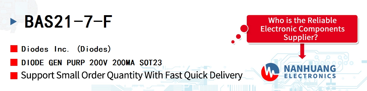 BAS21-7-F Diodes DIODE GEN PURP 200V 200MA SOT23