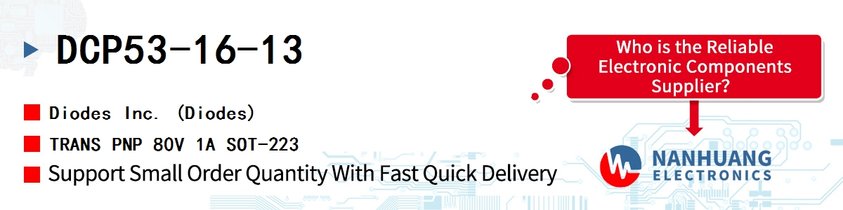 DCP53-16-13 Diodes TRANS PNP 80V 1A SOT-223