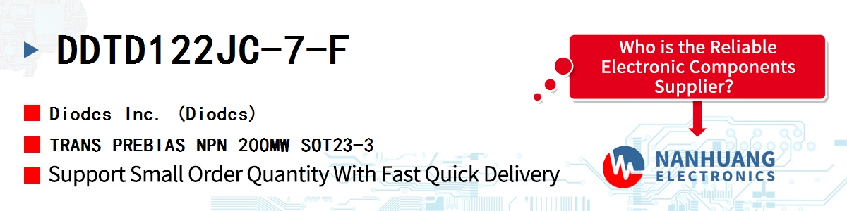 DDTD122JC-7-F Diodes TRANS PREBIAS NPN 200MW SOT23-3
