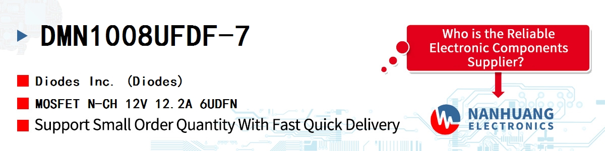 DMN1008UFDF-7 Diodes MOSFET N-CH 12V 12.2A 6UDFN