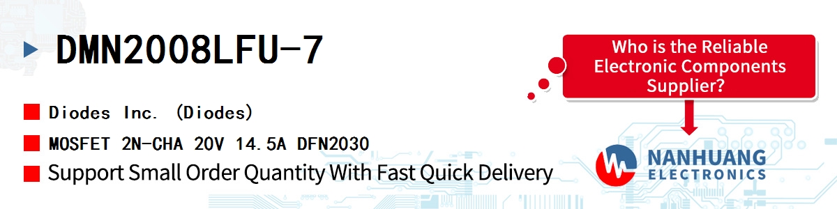 DMN2008LFU-7 Diodes MOSFET 2N-CHA 20V 14.5A DFN2030