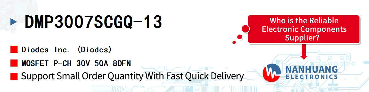 DMP3007SCGQ-13 Diodes MOSFET P-CH 30V 50A 8DFN