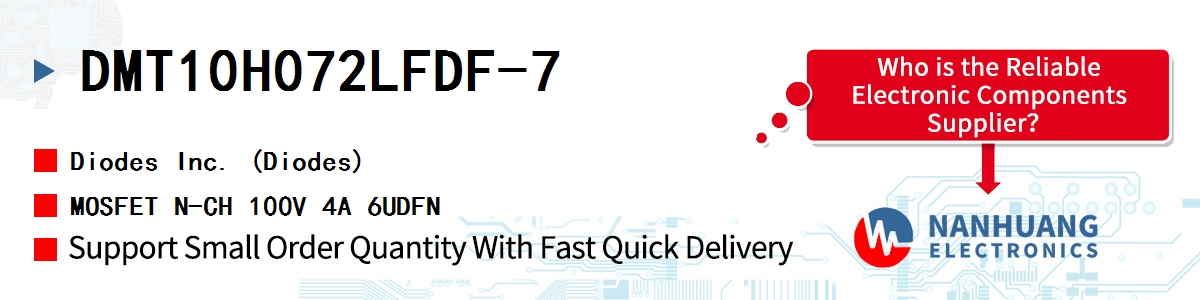 DMT10H072LFDF-7 Diodes MOSFET N-CH 100V 4A 6UDFN