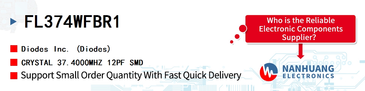 FL374WFBR1 Diodes CRYSTAL 37.4000MHZ 12PF SMD