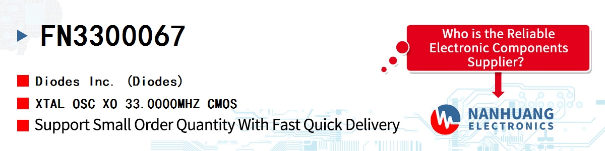 FN3300067 Diodes XTAL OSC XO 33.0000MHZ CMOS