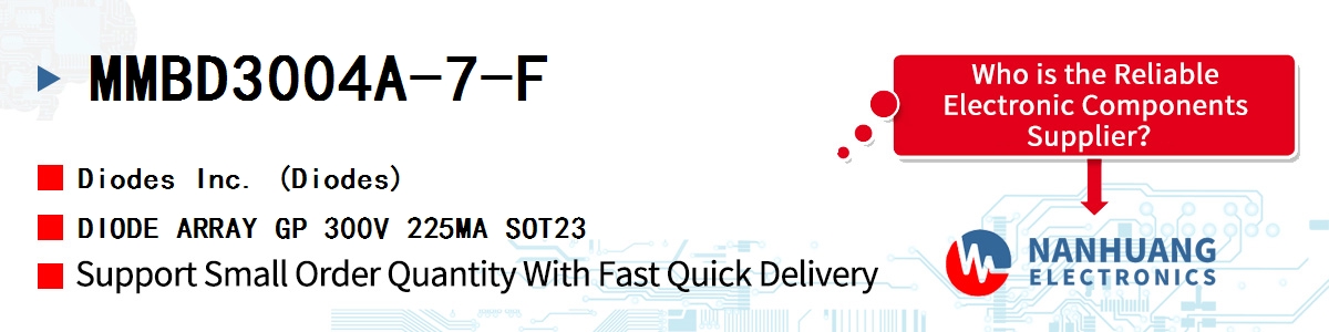 MMBD3004A-7-F Diodes DIODE ARRAY GP 300V 225MA SOT23