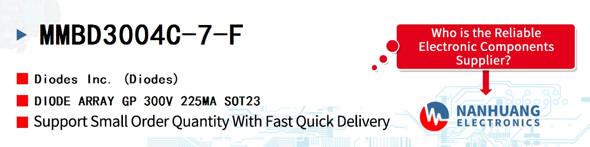 MMBD3004C-7-F Diodes DIODE ARRAY GP 300V 225MA SOT23