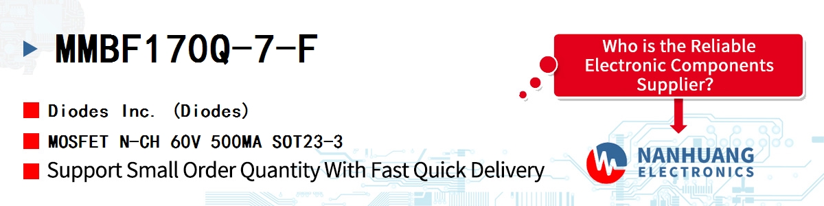 MMBF170Q-7-F Diodes MOSFET N-CH 60V 500MA SOT23-3