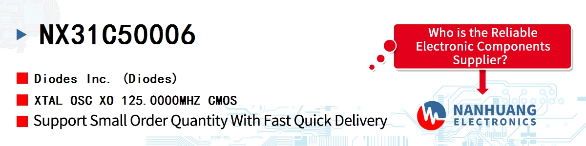 NX31C50006 Diodes XTAL OSC XO 125.0000MHZ CMOS
