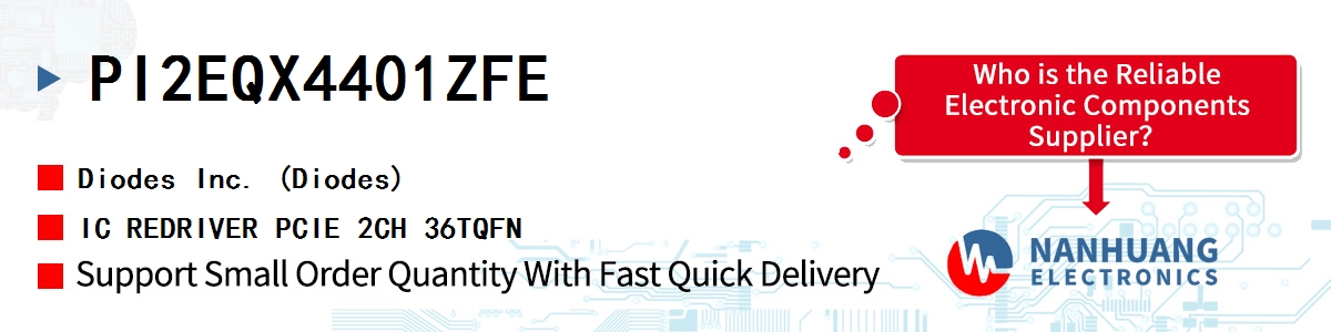 PI2EQX4401ZFE Diodes IC REDRIVER PCIE 2CH 36TQFN