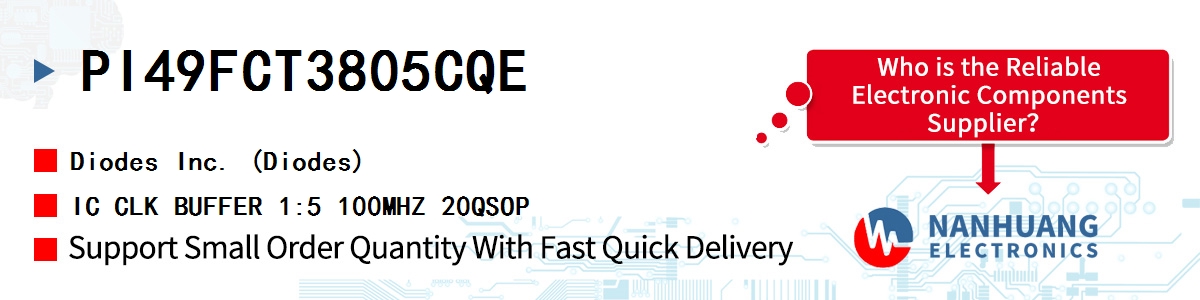 PI49FCT3805CQE Diodes IC CLK BUFFER 1:5 100MHZ 20QSOP