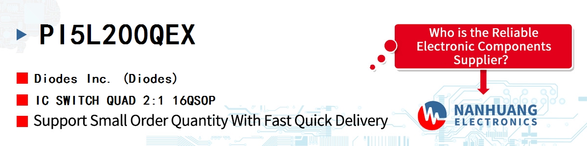 PI5L200QEX Diodes IC SWITCH QUAD 2:1 16QSOP