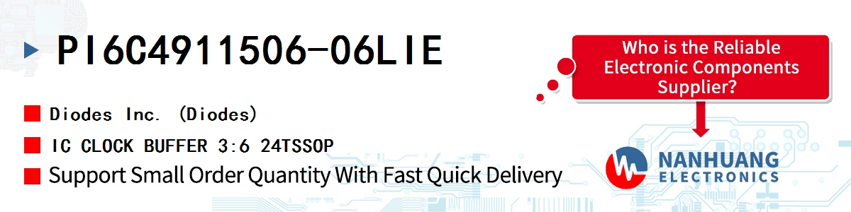 PI6C4911506-06LIE Diodes IC CLOCK BUFFER 3:6 24TSSOP