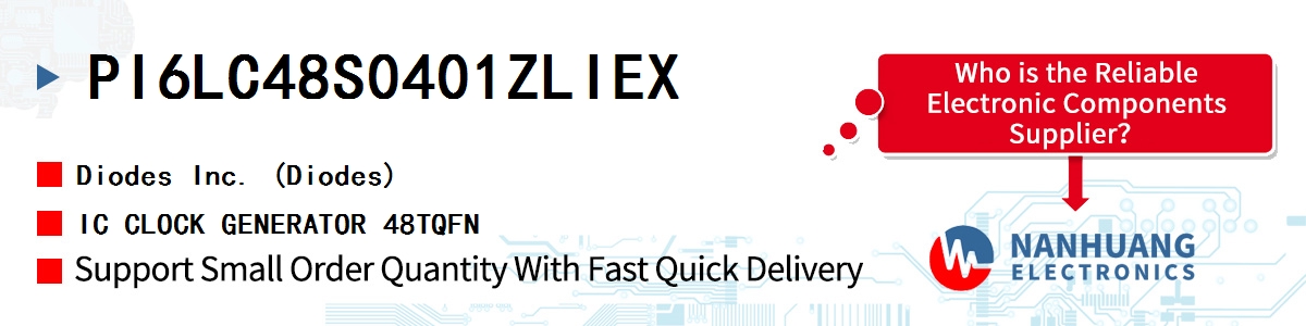 PI6LC48S0401ZLIEX Diodes IC CLOCK GENERATOR 48TQFN