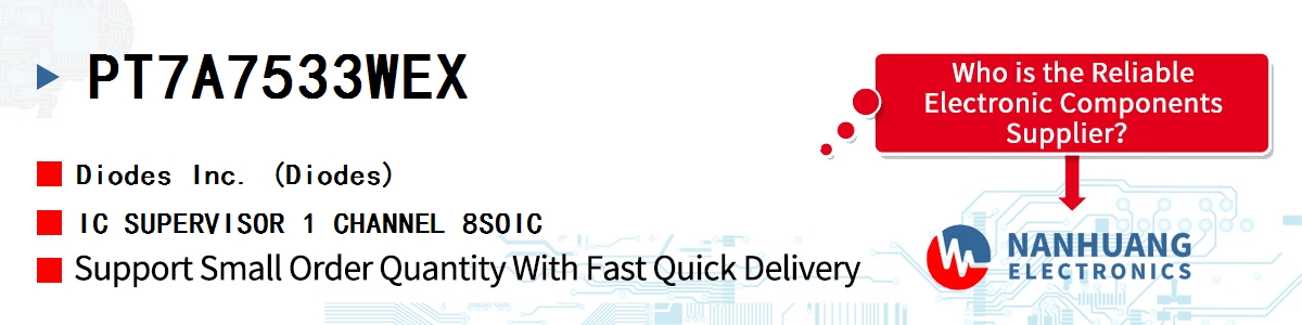 PT7A7533WEX Diodes IC SUPERVISOR 1 CHANNEL 8SOIC