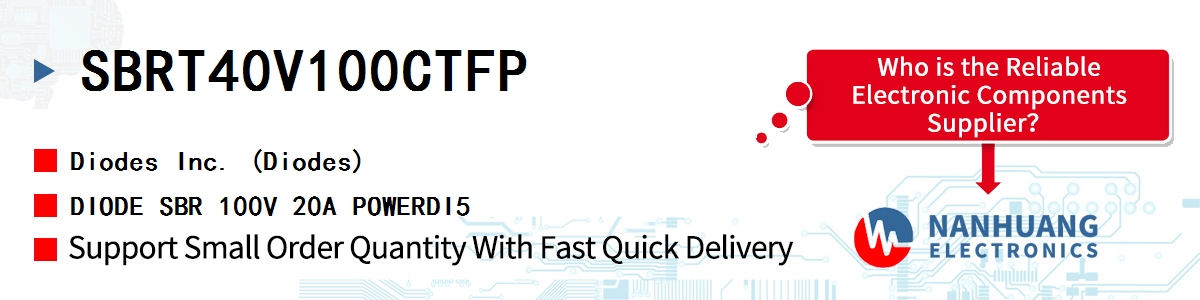 SBRT40V100CTFP Diodes DIODE SBR 100V 20A POWERDI5