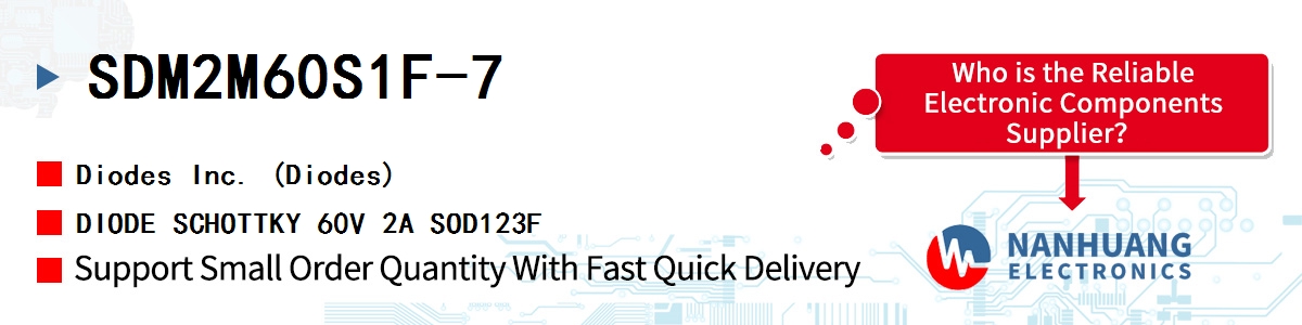 SDM2M60S1F-7 Diodes DIODE SCHOTTKY 60V 2A SOD123F