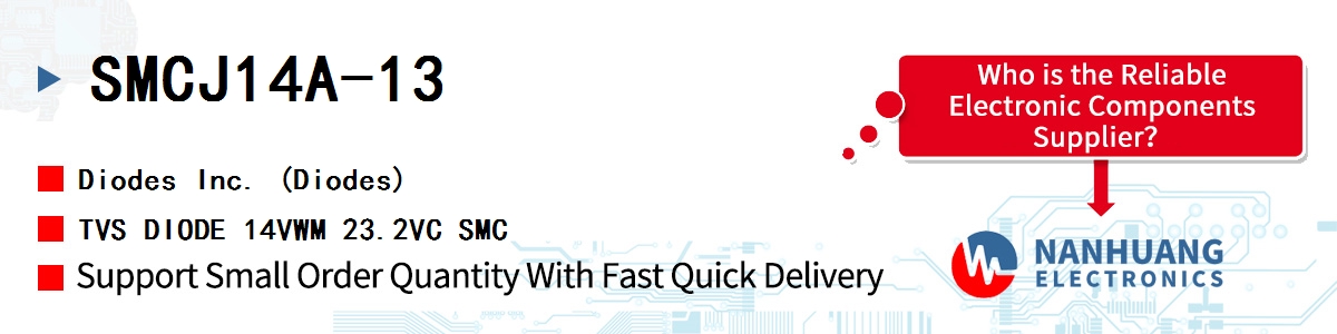 SMCJ14A-13 Diodes TVS DIODE 14VWM 23.2VC SMC
