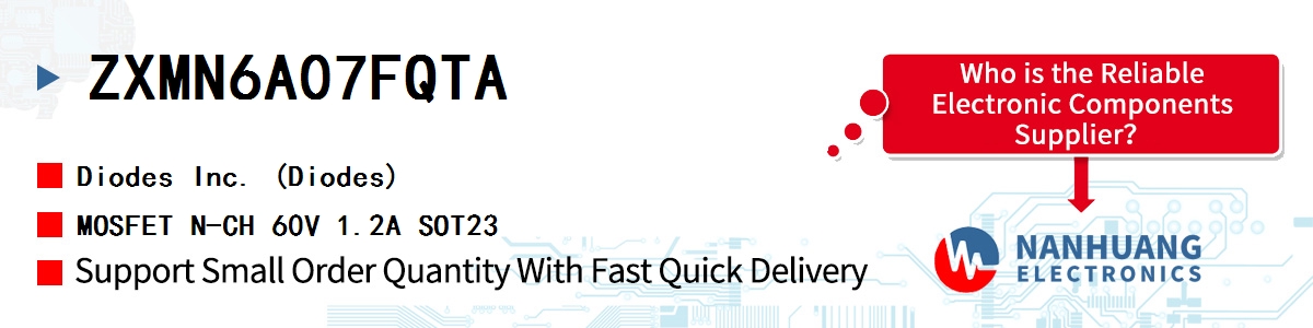ZXMN6A07FQTA Diodes MOSFET N-CH 60V 1.2A SOT23