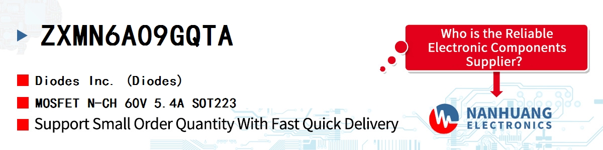 ZXMN6A09GQTA Diodes MOSFET N-CH 60V 5.4A SOT223