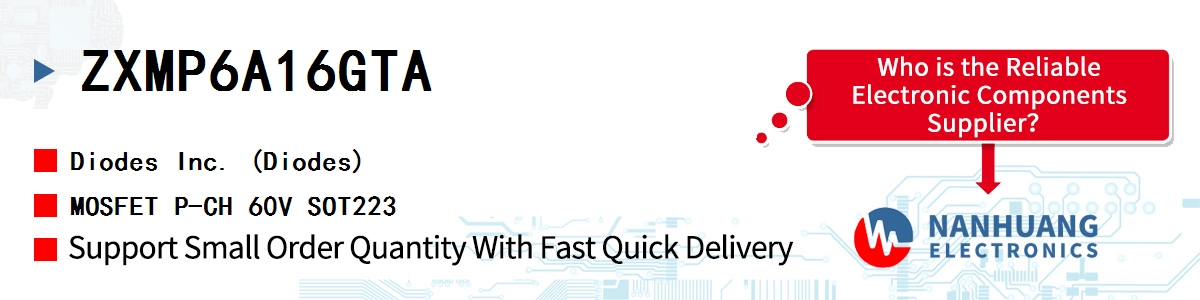 ZXMP6A16GTA Diodes MOSFET P-CH 60V SOT223