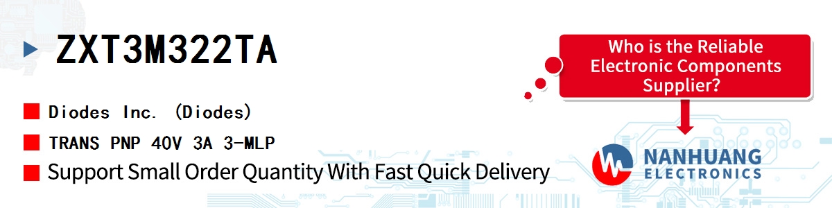 ZXT3M322TA Diodes TRANS PNP 40V 3A 3-MLP