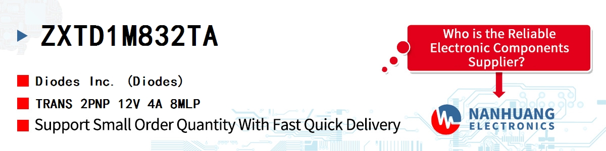 ZXTD1M832TA Diodes TRANS 2PNP 12V 4A 8MLP