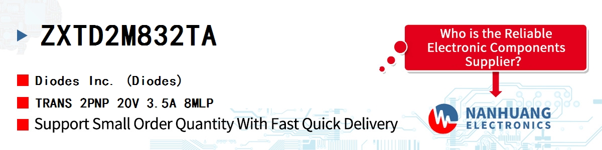 ZXTD2M832TA Diodes TRANS 2PNP 20V 3.5A 8MLP