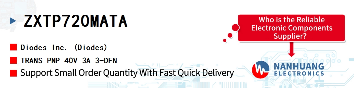 ZXTP720MATA Diodes TRANS PNP 40V 3A 3-DFN